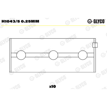 Комплект вкладышей двигателя Glyco h1043/5025mm