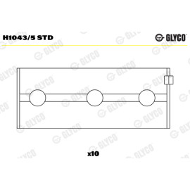 Комплект вкладишів двигуна Glyco h1043/5std