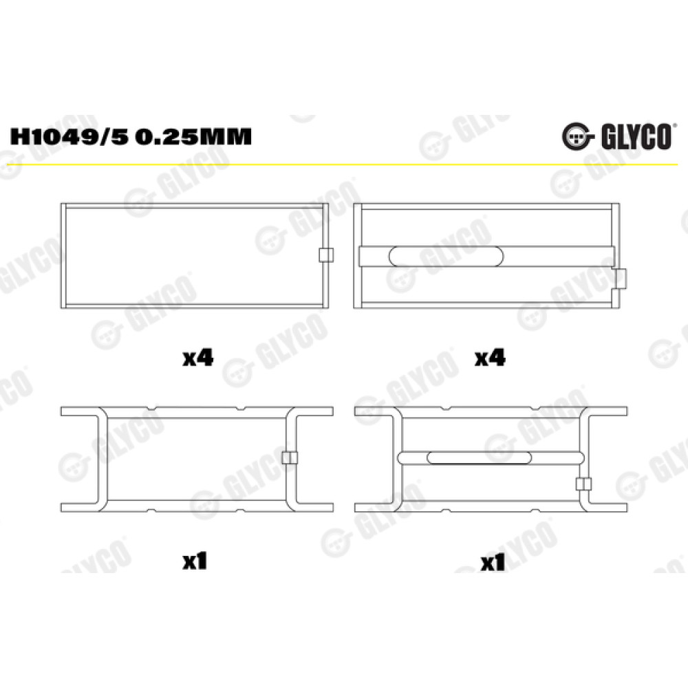 Комплект вкладишів двигуна Glyco h1049/5025mm