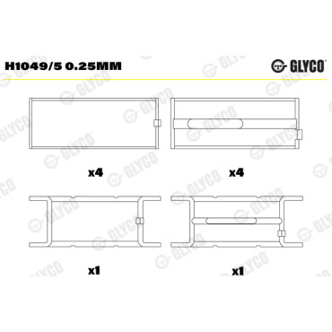 Комплект вкладишів двигуна Glyco h1049/5025mm
