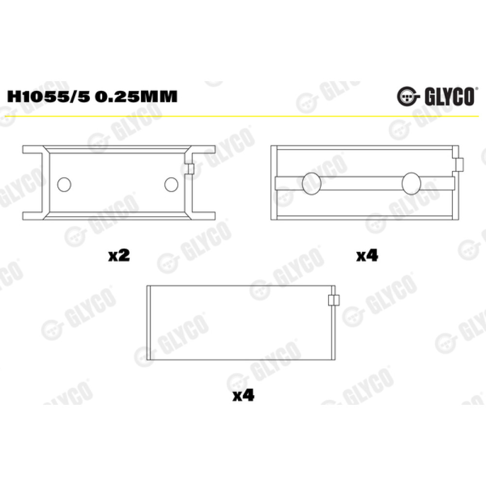 Вкладиші корінні Glyco h1055/5025mm