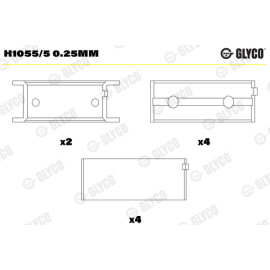 Вкладиші корінні Glyco h1055/5025mm