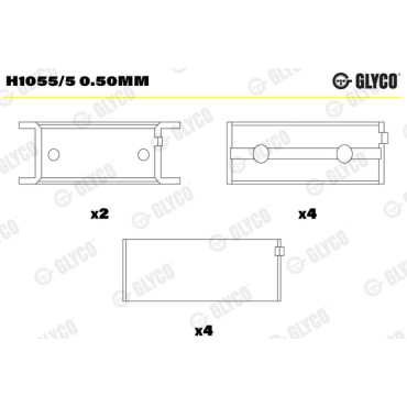 Вкладыши коренные Glyco h1055/5050mm