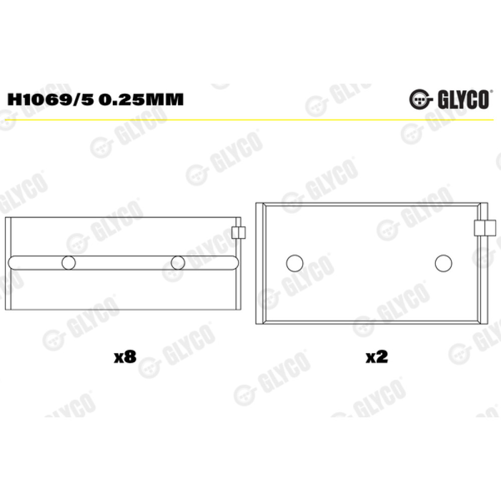 Вкладыши коренные Glyco h1069/5025mm