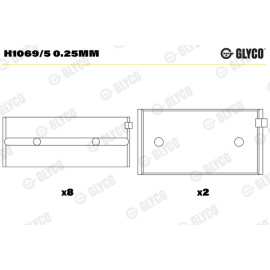Вкладыши коренные Glyco h1069/5025mm