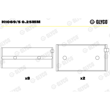 Вкладыши коренные Glyco h1069/5025mm