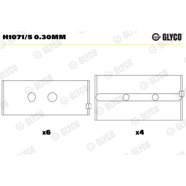Вкладыши коренные Glyco h1071/5030mm