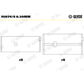 Комплект вкладишів двигуна Glyco h1074/5030mm