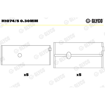 Комплект вкладишів двигуна Glyco h1074/5030mm