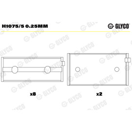 Комплект вкладишів двигуна Glyco h1075/5025mm