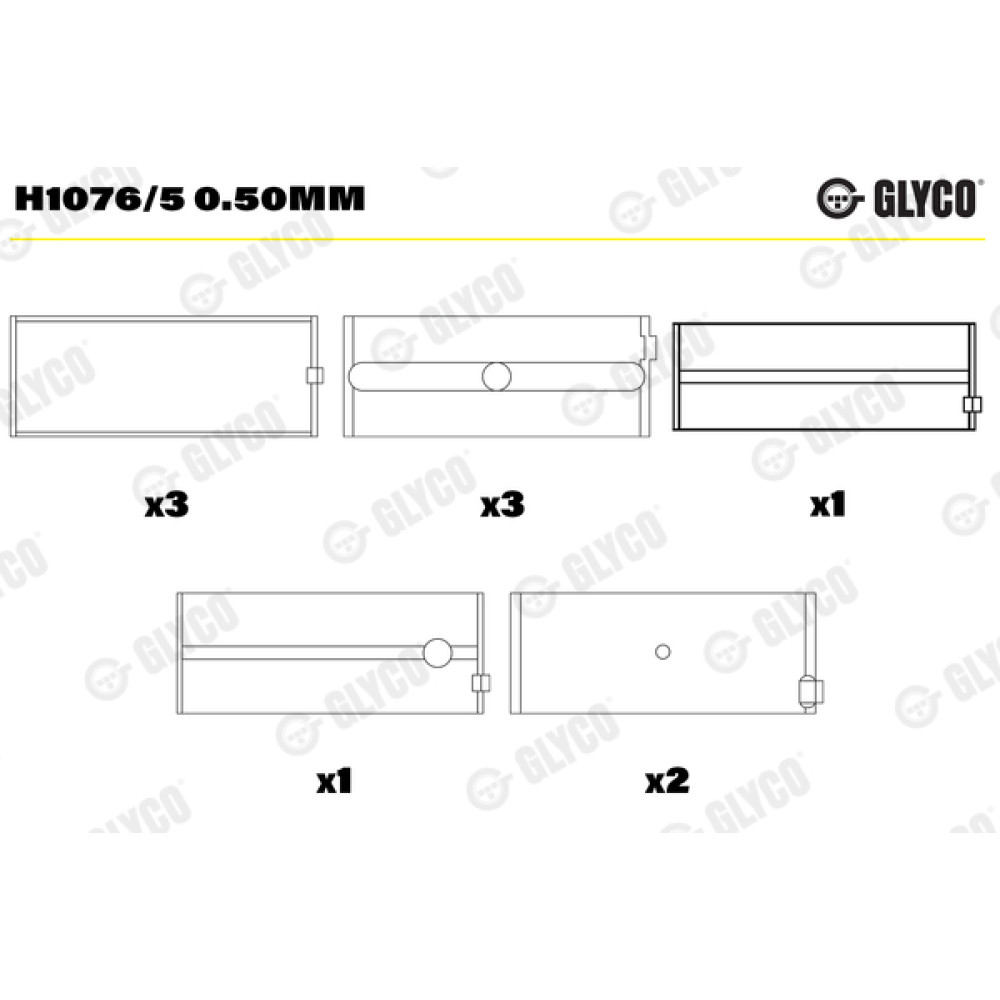 Комплект вкладишів двигуна Glyco h1076/5050mm