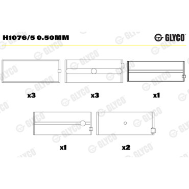 Комплект вкладишів двигуна Glyco h1076/5050mm