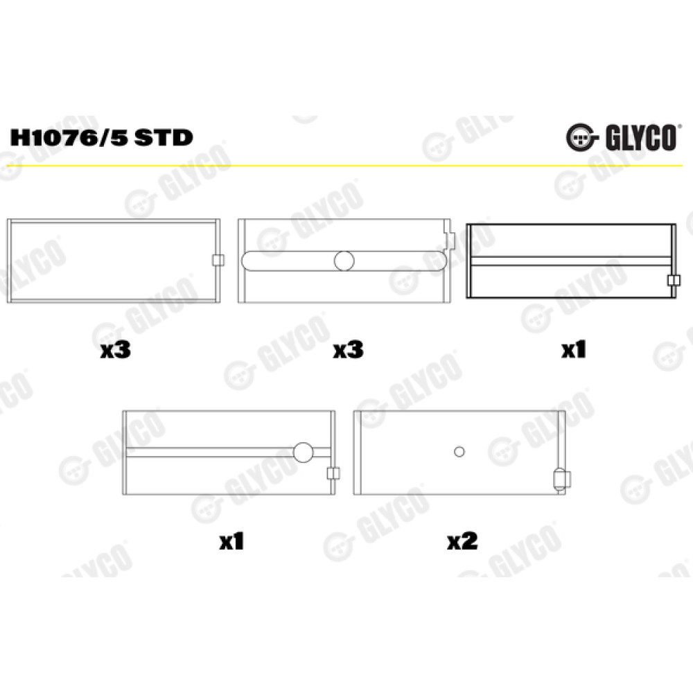 Комплект вкладышей двигателя Glyco h1076/5std