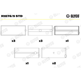 Комплект вкладышей двигателя Glyco h1076/5std