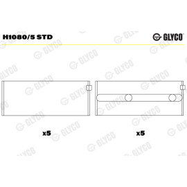 Комплект вкладишів двигуна Glyco h1080/5std