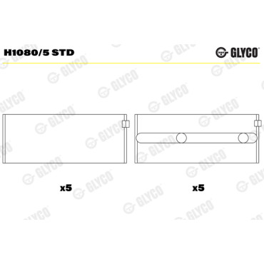Комплект вкладишів двигуна Glyco h1080/5std