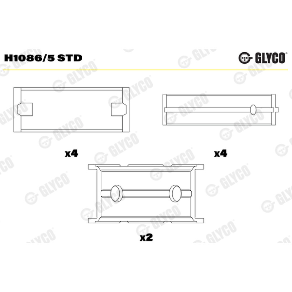 Комплект вкладишів двигуна Glyco h1086/5std