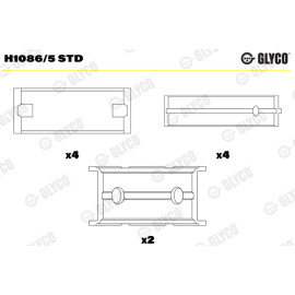 Комплект вкладишів двигуна Glyco h1086/5std
