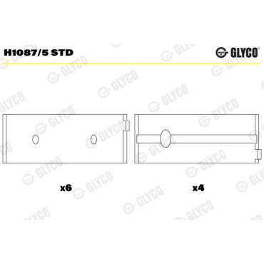 Вкладиші корінні Glyco h1087/5std