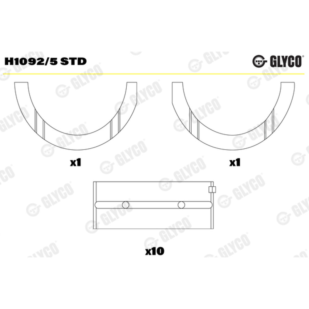 Вкладыши коренные Glyco h1092/5std