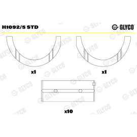 Вкладыши коренные Glyco h1092/5std
