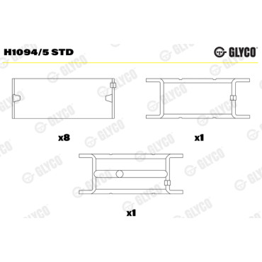 Комплект вкладишів двигуна Glyco h1094/5std