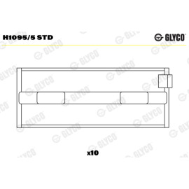 Комплект вкладишів двигуна Glyco h1095/5std