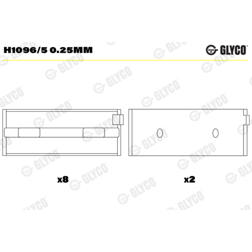 Комплект вкладишів двигуна Glyco h1096/5025mm