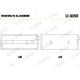 Комплект вкладишів двигуна Glyco h1096/5025mm