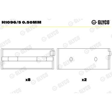 Вкладыши коренные Glyco h1096/5050mm
