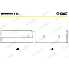 Glyco h1096/5std Комплект вкладишів двигуна Glyco h1096/5std