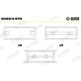 Вкладиші корінні Glyco h1100/5std