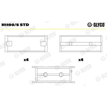 Вкладиші корінні Glyco h1100/5std