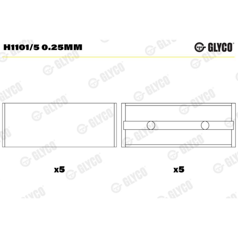 Комплект вкладишів двигуна Glyco h1101/5025mm