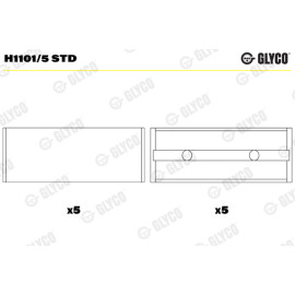 Комплект вкладышей двигателя Glyco h1101/5std