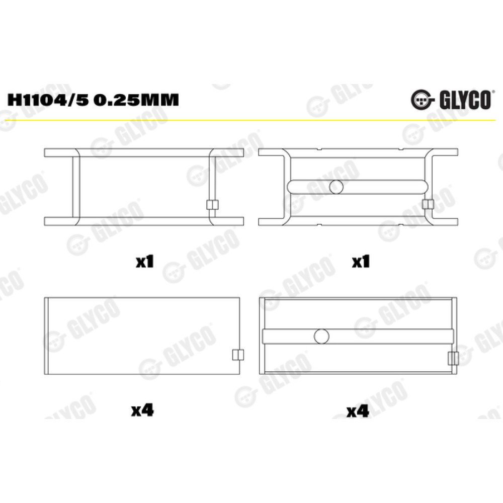 Комплект вкладишів двигуна Glyco h1104/5025mm