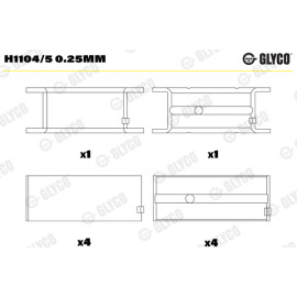 Комплект вкладишів двигуна Glyco h1104/5025mm