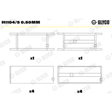Комплект вкладишів двигуна Glyco h1104/5050mm