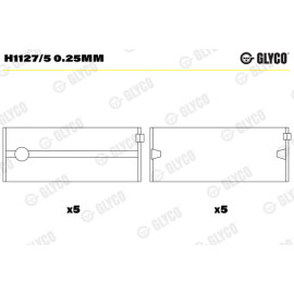 Комплект вкладишів двигуна Glyco h1127/5025mm