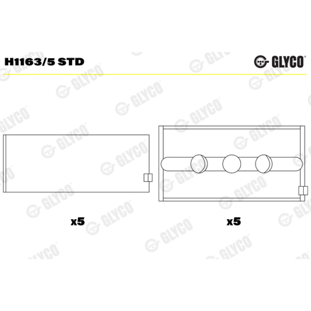 Комплект вкладышей двигателя Glyco h1163/5std