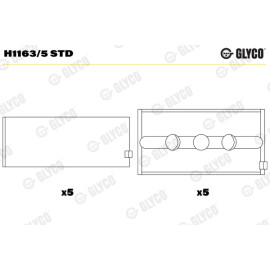 Комплект вкладышей двигателя Glyco h1163/5std
