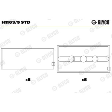 Комплект вкладышей двигателя Glyco h1163/5std