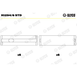 Комплект вкладишів двигуна Glyco h1294/6std