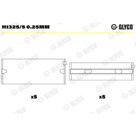 Комплект вкладышей двигателя Glyco h1325/5025mm