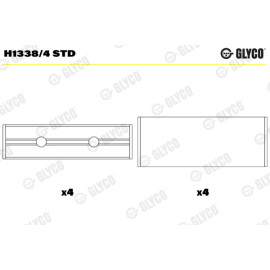 Вкладиші корінні Glyco h1338/4std