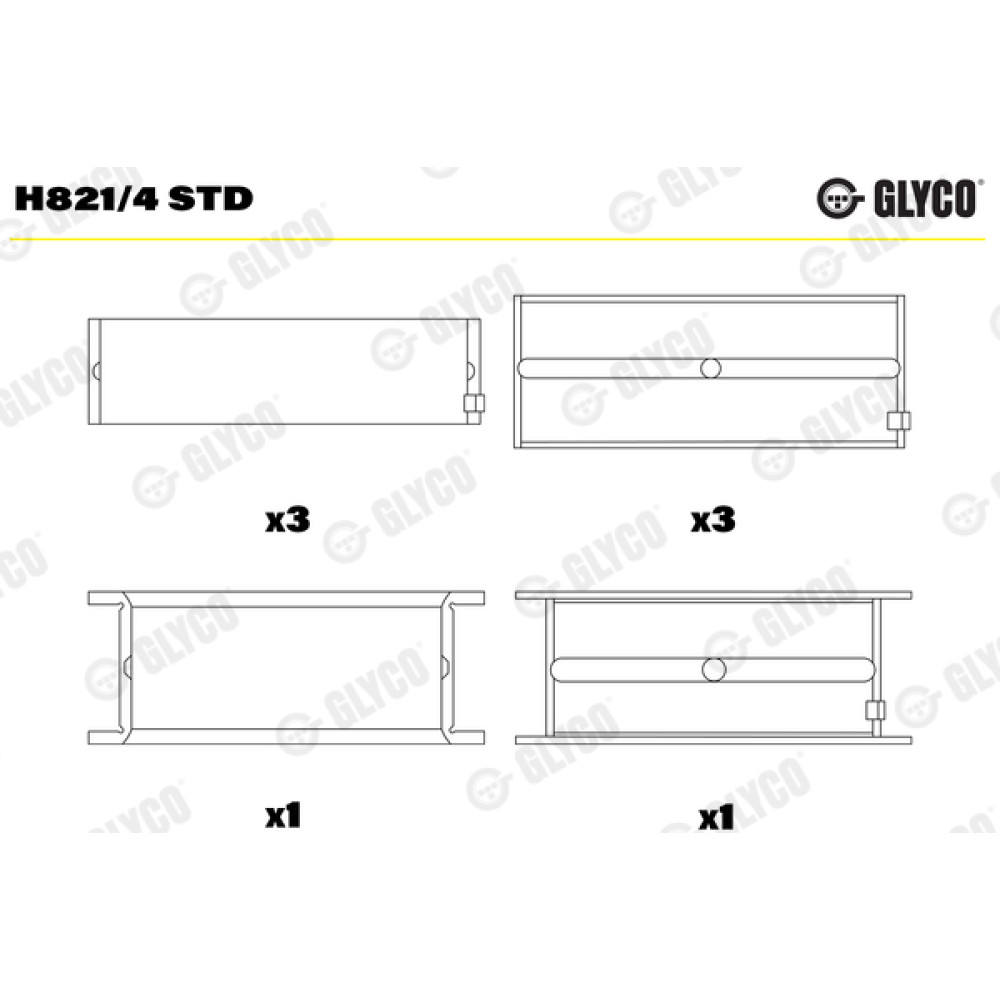 Комплект вкладышей двигателя Glyco h821/4std