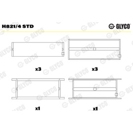 Комплект вкладышей двигателя Glyco h821/4std
