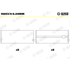 Комплект вкладышей двигателя Glyco h853/5025mm