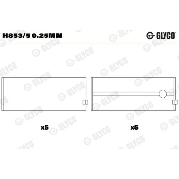 Комплект вкладышей двигателя Glyco h853/5025mm