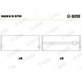 Комплект вкладышей двигателя Glyco h853/5std